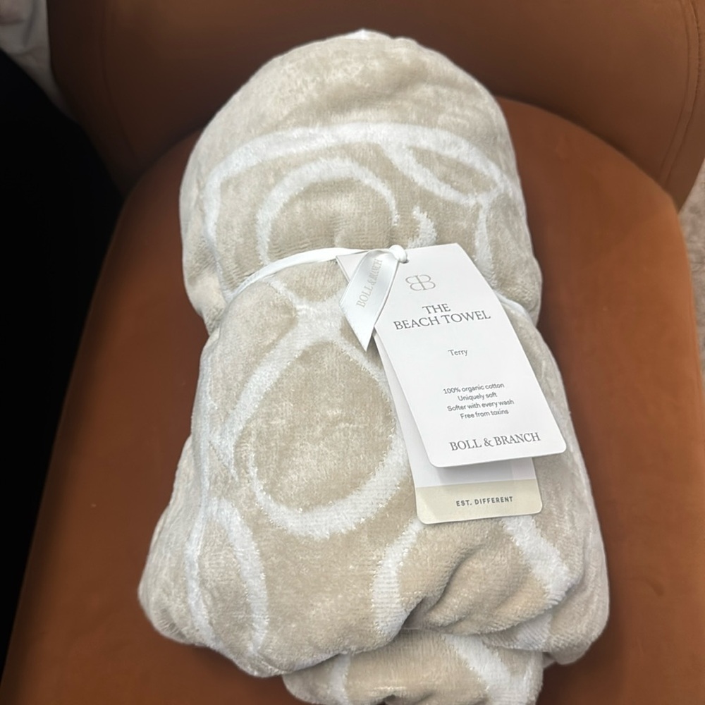 Boll and Branch Beach Towel - Sand NWT NEW